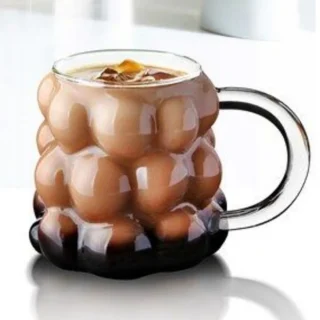 Стаклена чаша Bubble со рачка 350ml
